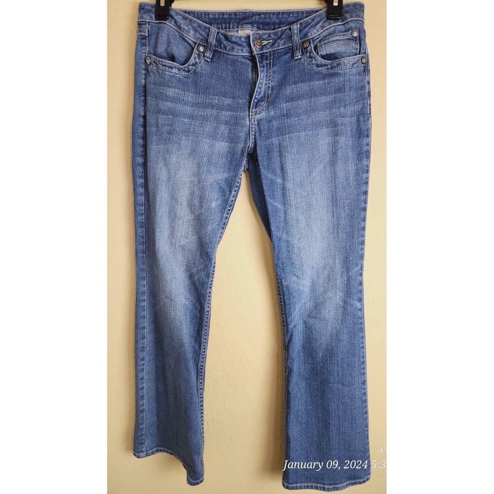 Harley-Davidson Womens Bootcut biker Jeans Blue Med Wash Denim Size 10 Stretch